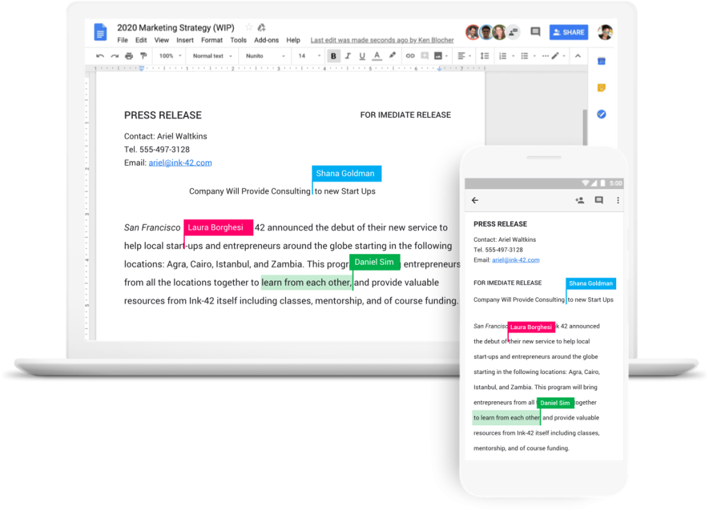 live editing google workspace