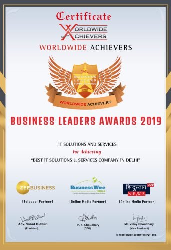Best IT Solutions and Services company Award won by ITSS